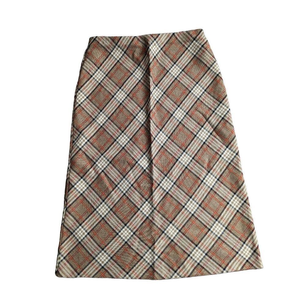 Marks & Spencer midi plaid skirt UK 10